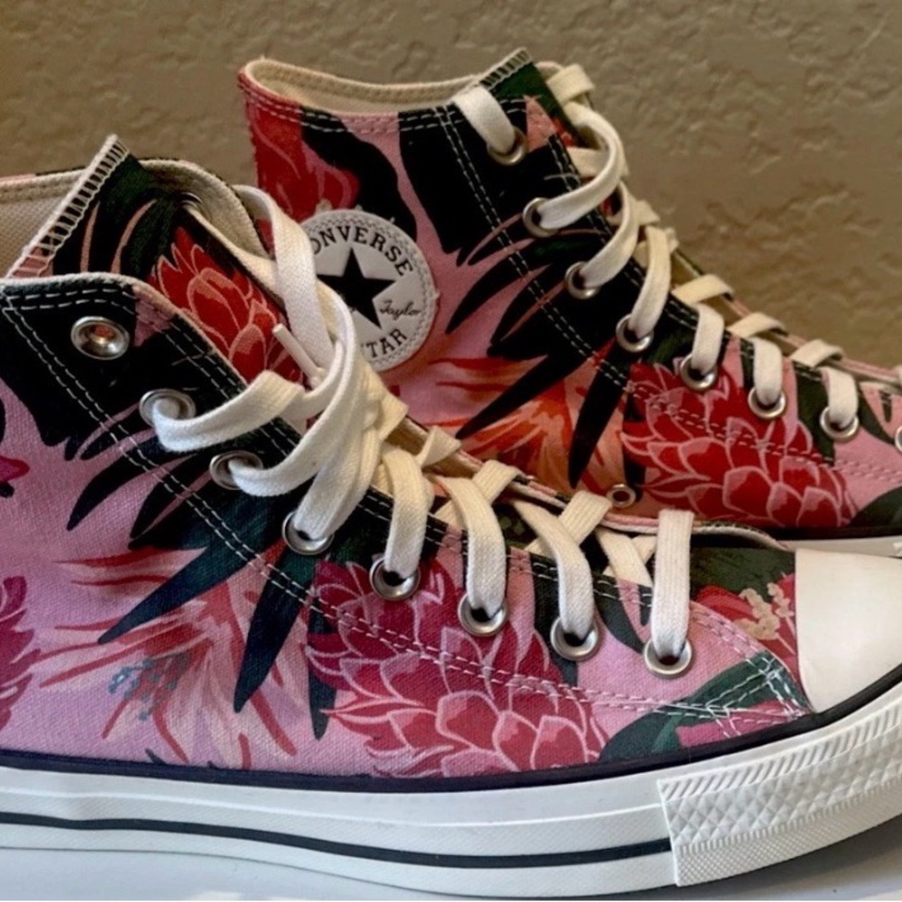 Jungle Scene Chuck Taylor High-Top Sneakers W10.5 M8.5 - Picture 4 of 10